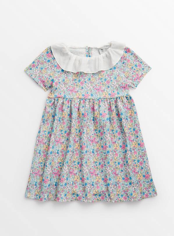 Blue Ditsy Collar Dress 1-2 years